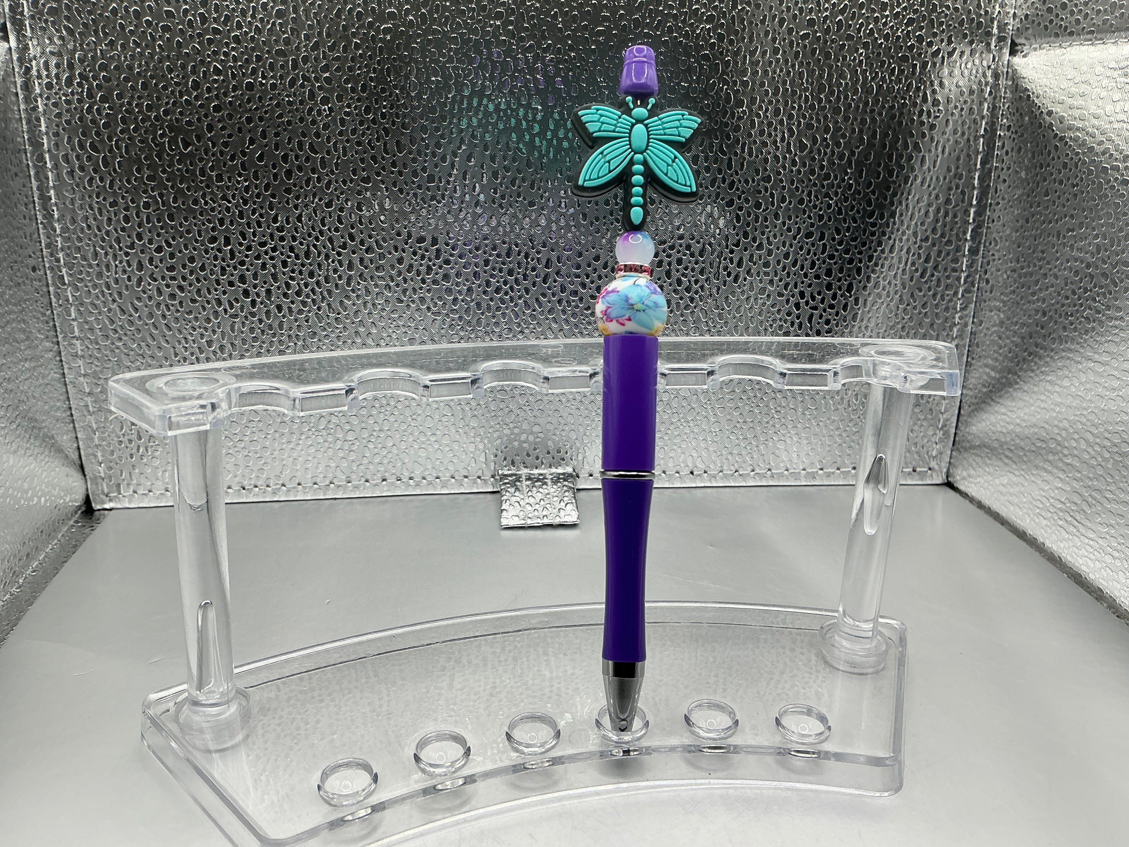 Teal dragonfly pen (black ink)