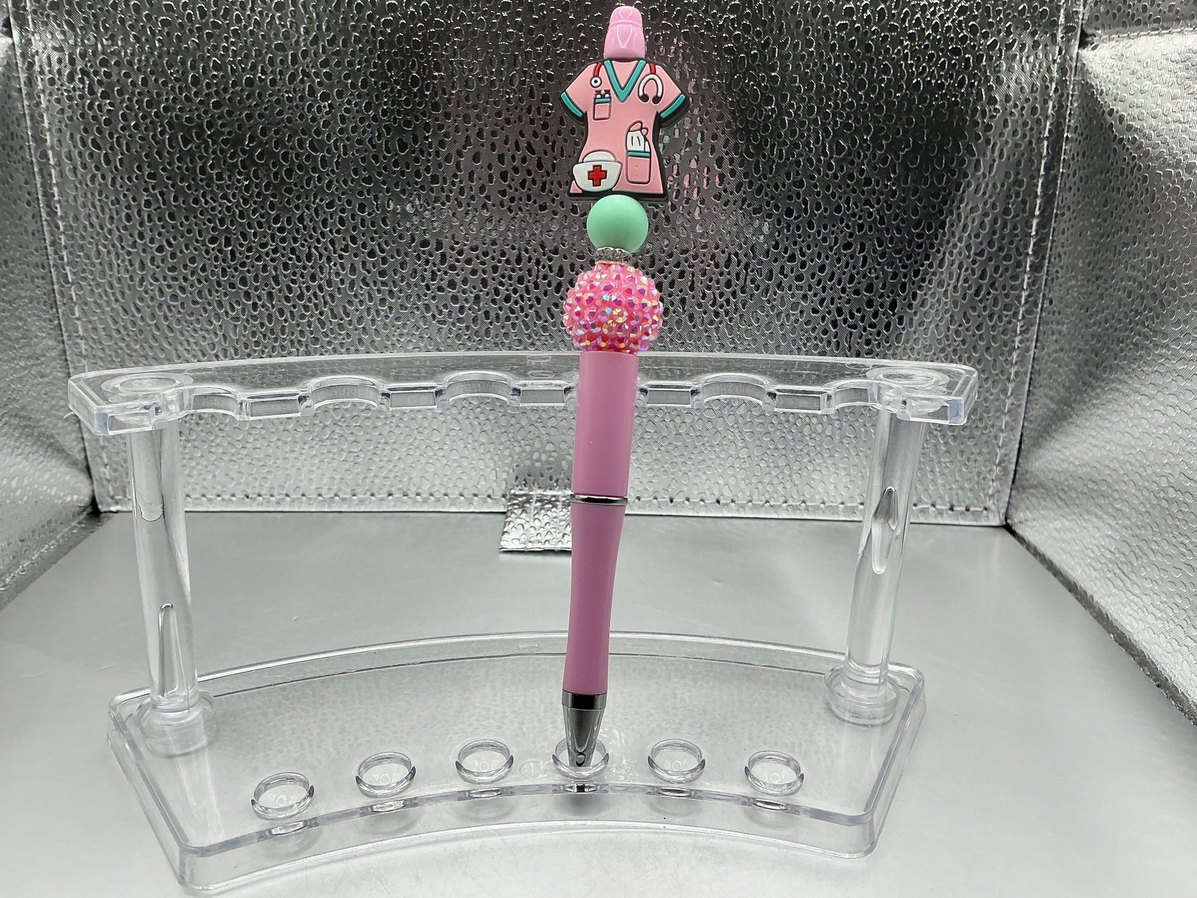 Pink nurse scrubs pen (black ink)