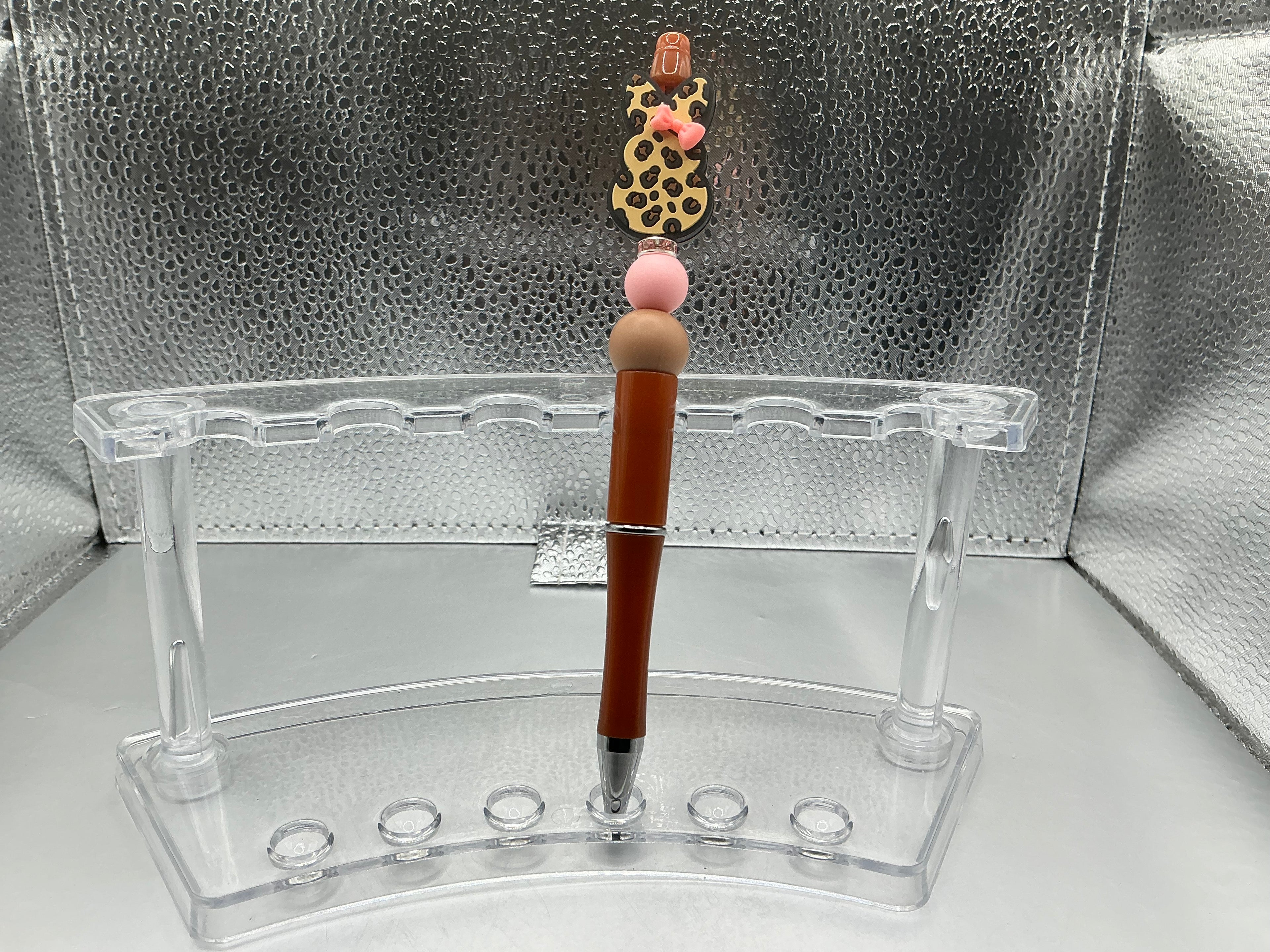 Cheetah print Easter bunny peep pen (black ink)