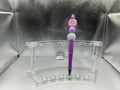 purple flower pen (black ink)