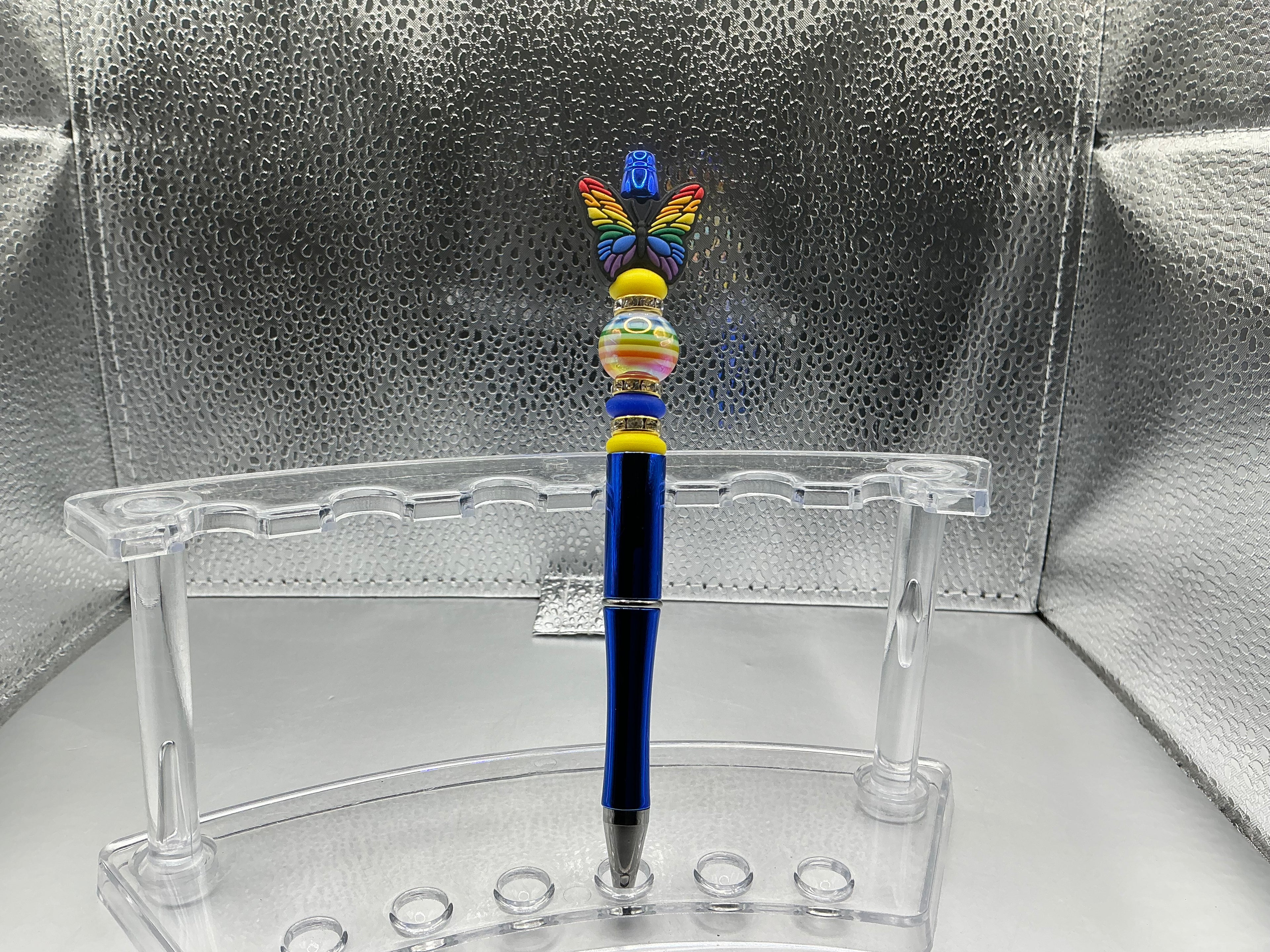 Rainbow butterfly pen (black ink)