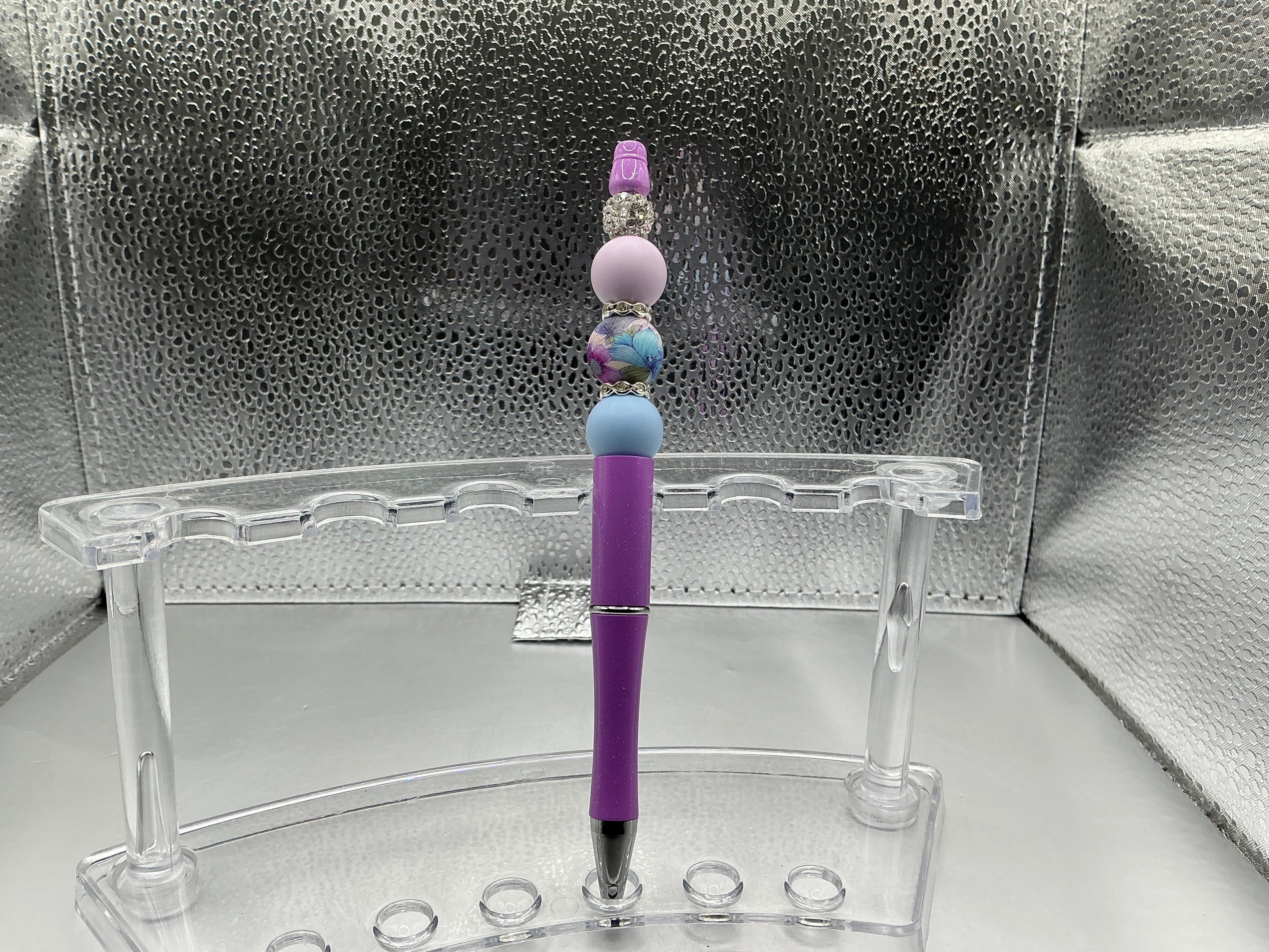 Purple and blue balls pen (black ink)