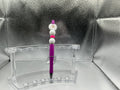 White flower pen (black ink)