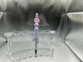 Purple/pink flower pen (black ink)