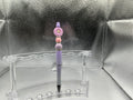 Purple/pink flower pen (black ink)