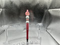 Pink flower pen (black ink)