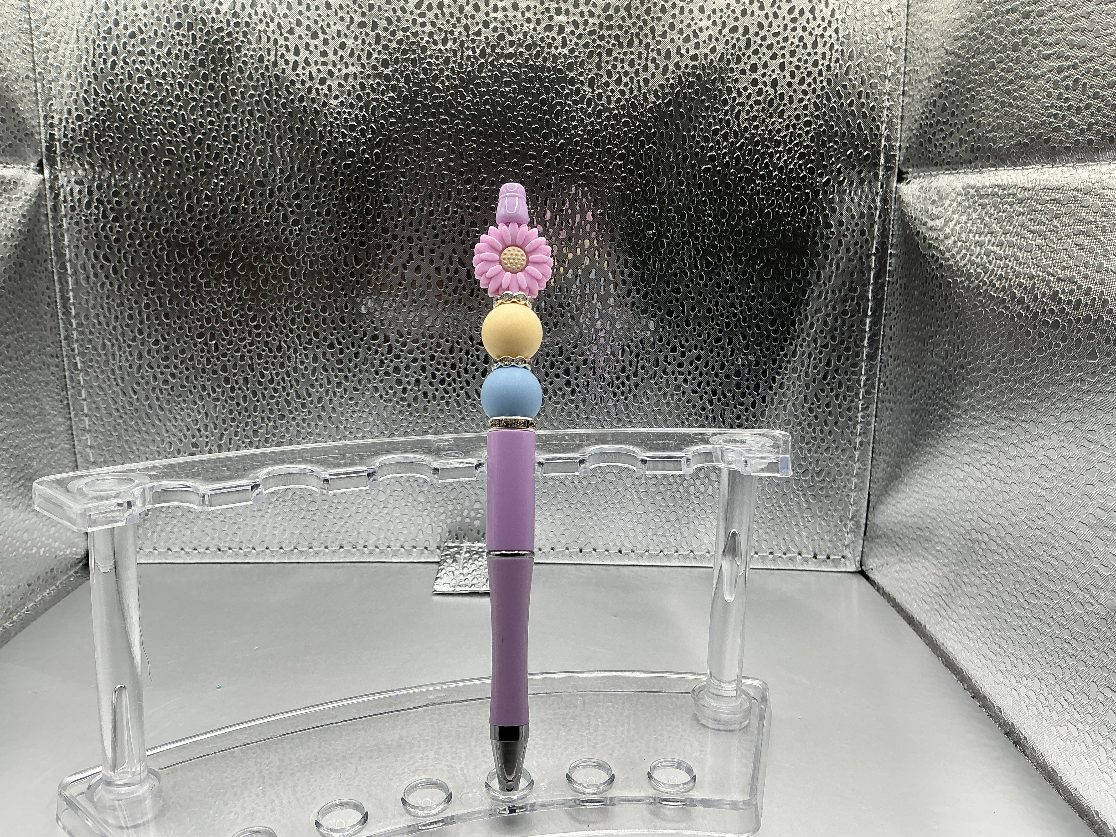 Purple flower pen (black ink)