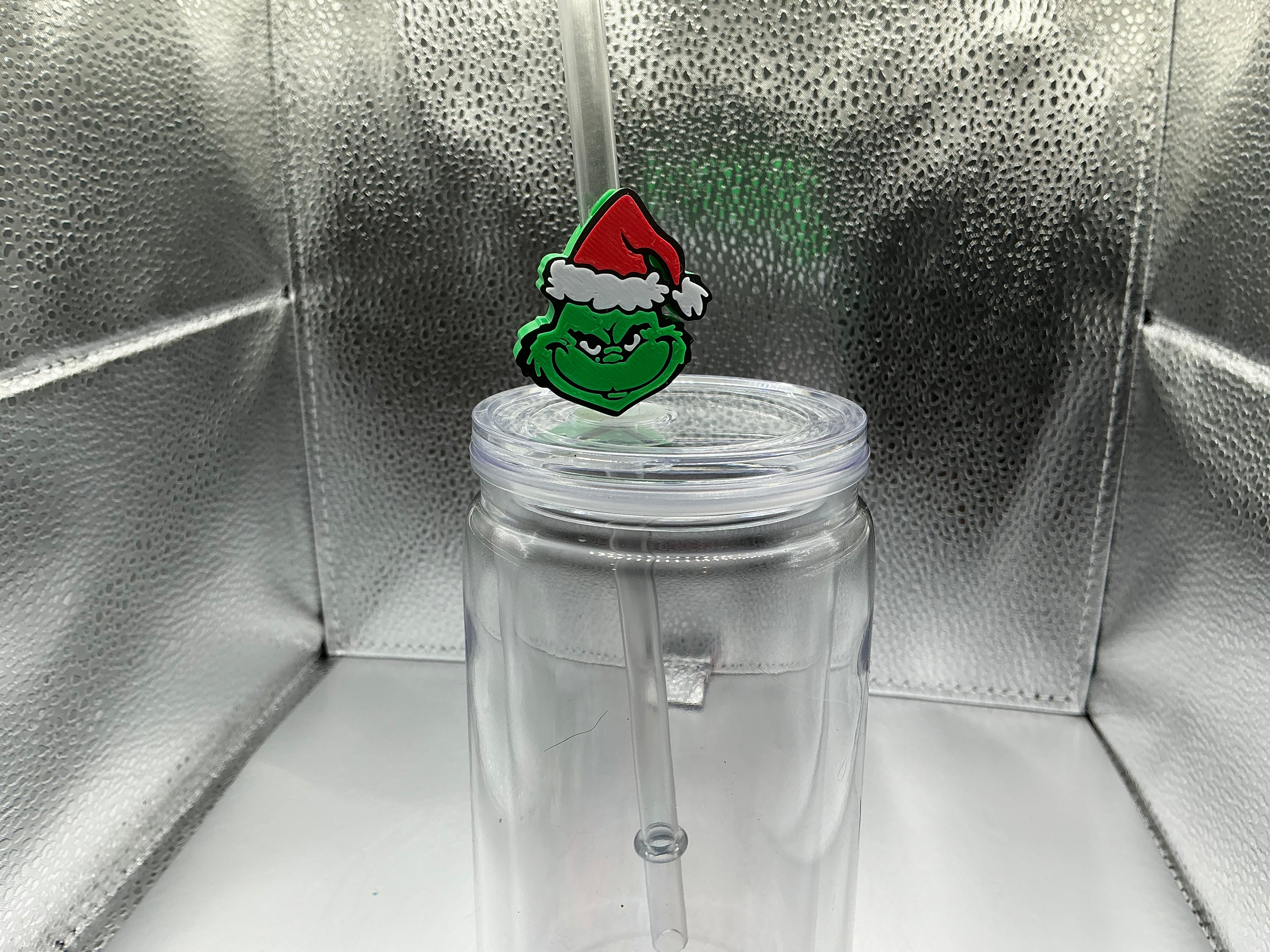 The Grinch straw topper