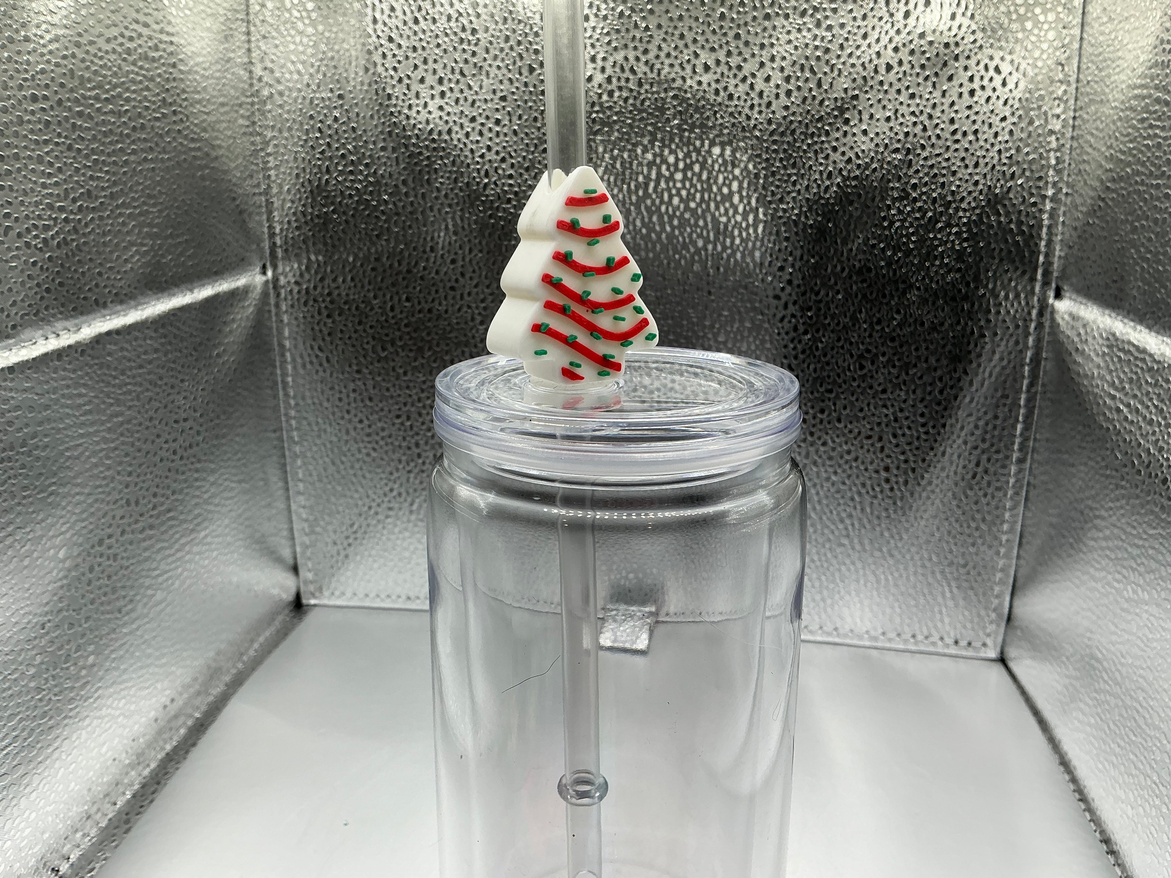 Little Debbie Christmas tree straw topper