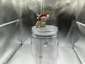 Highland cow with santa hat straw topper