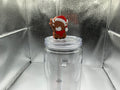 Highland cow with a santa hat straw topper