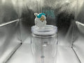 Santa with teal hat straw topper