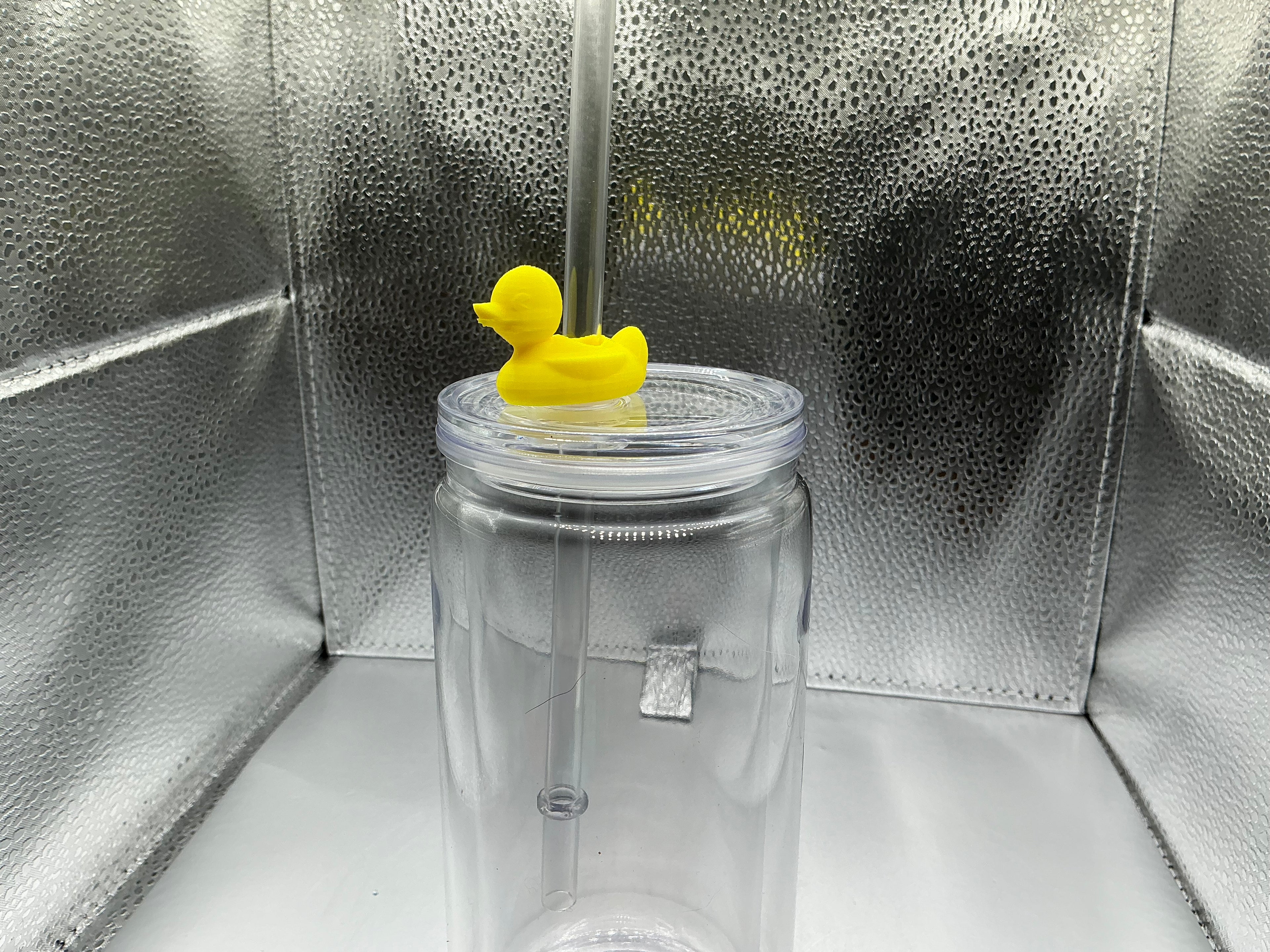 Rubber duck straw topper