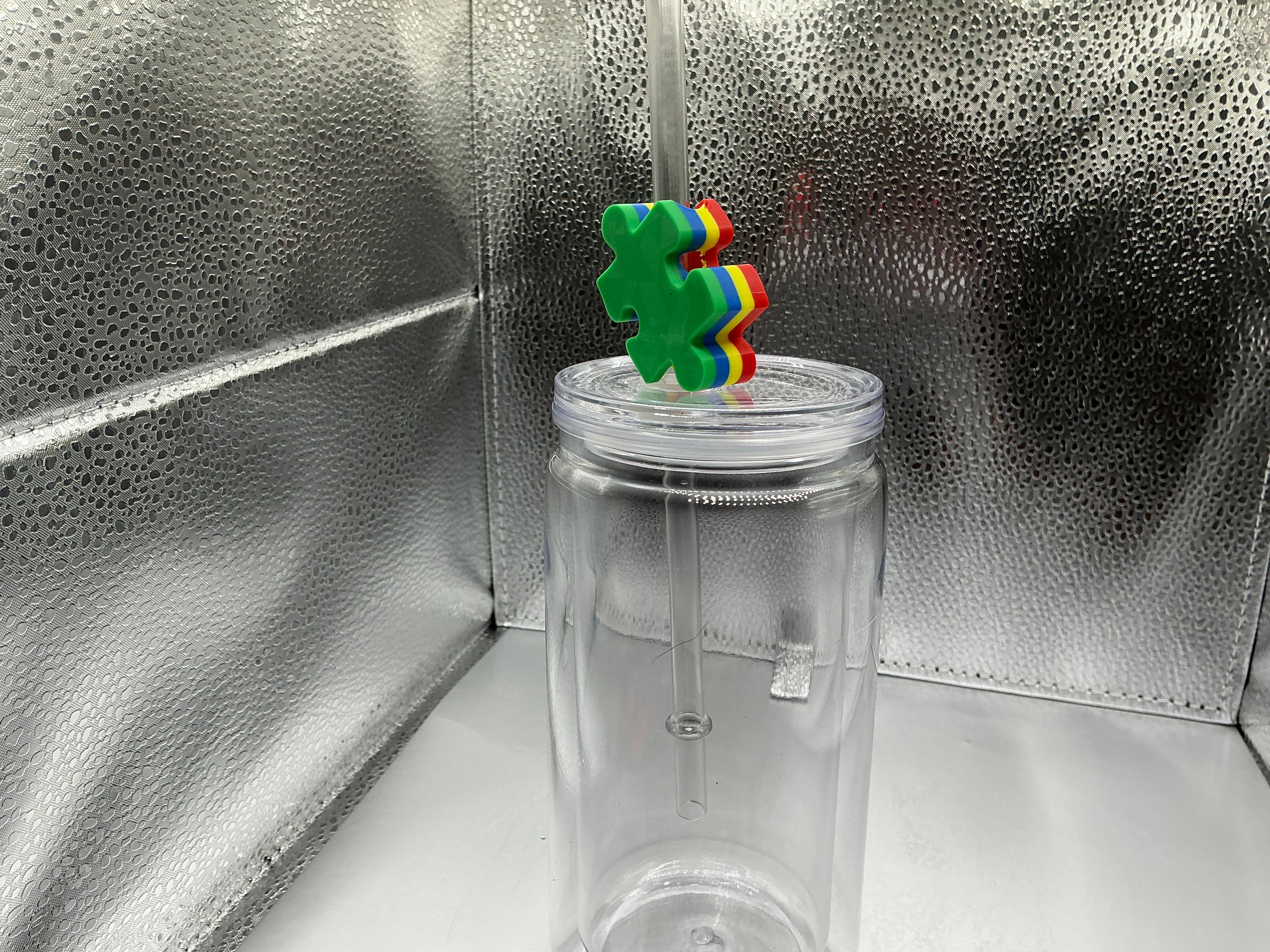 Puzzle pice straw topper