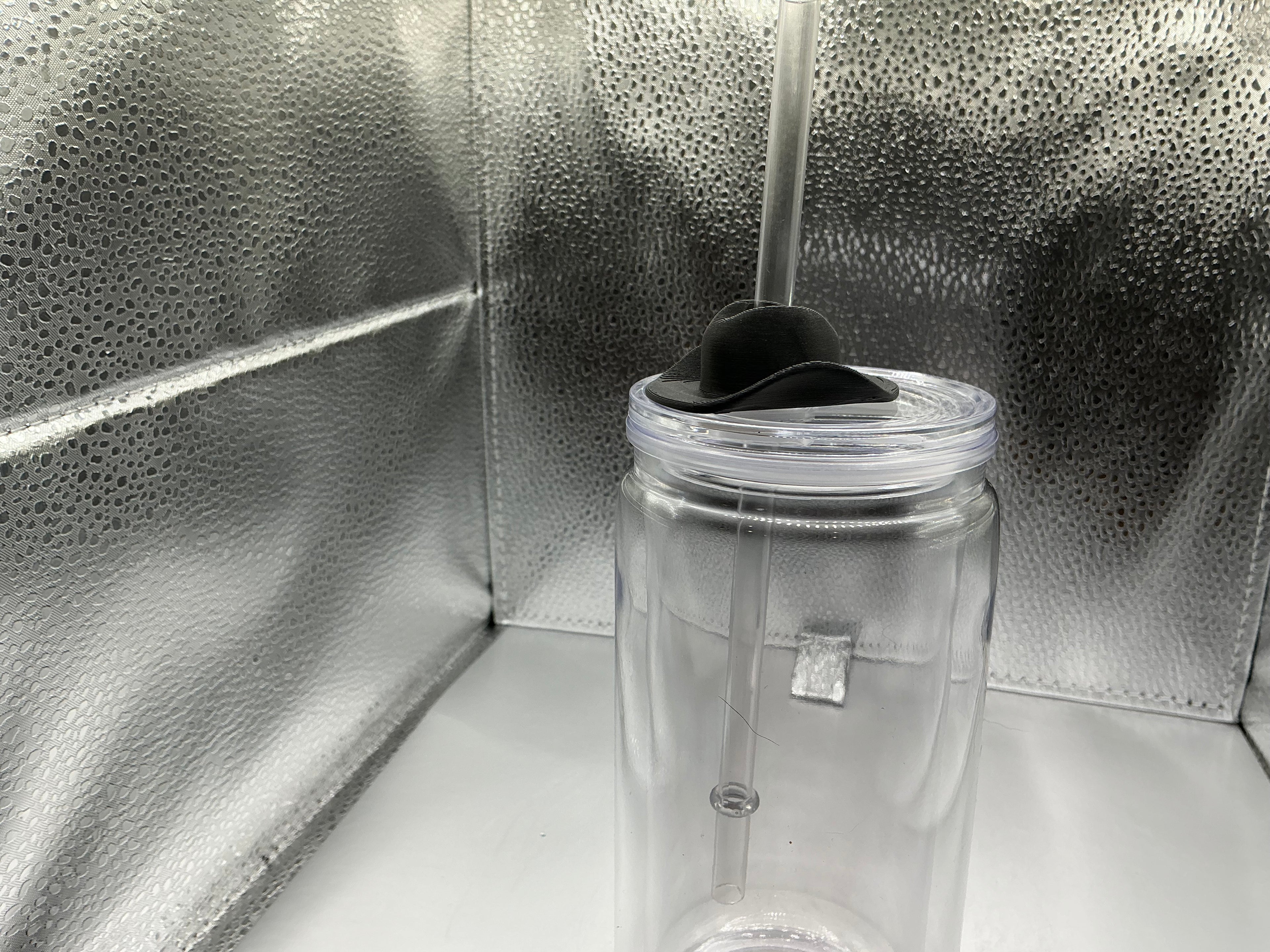 Black cowboy straw topper
