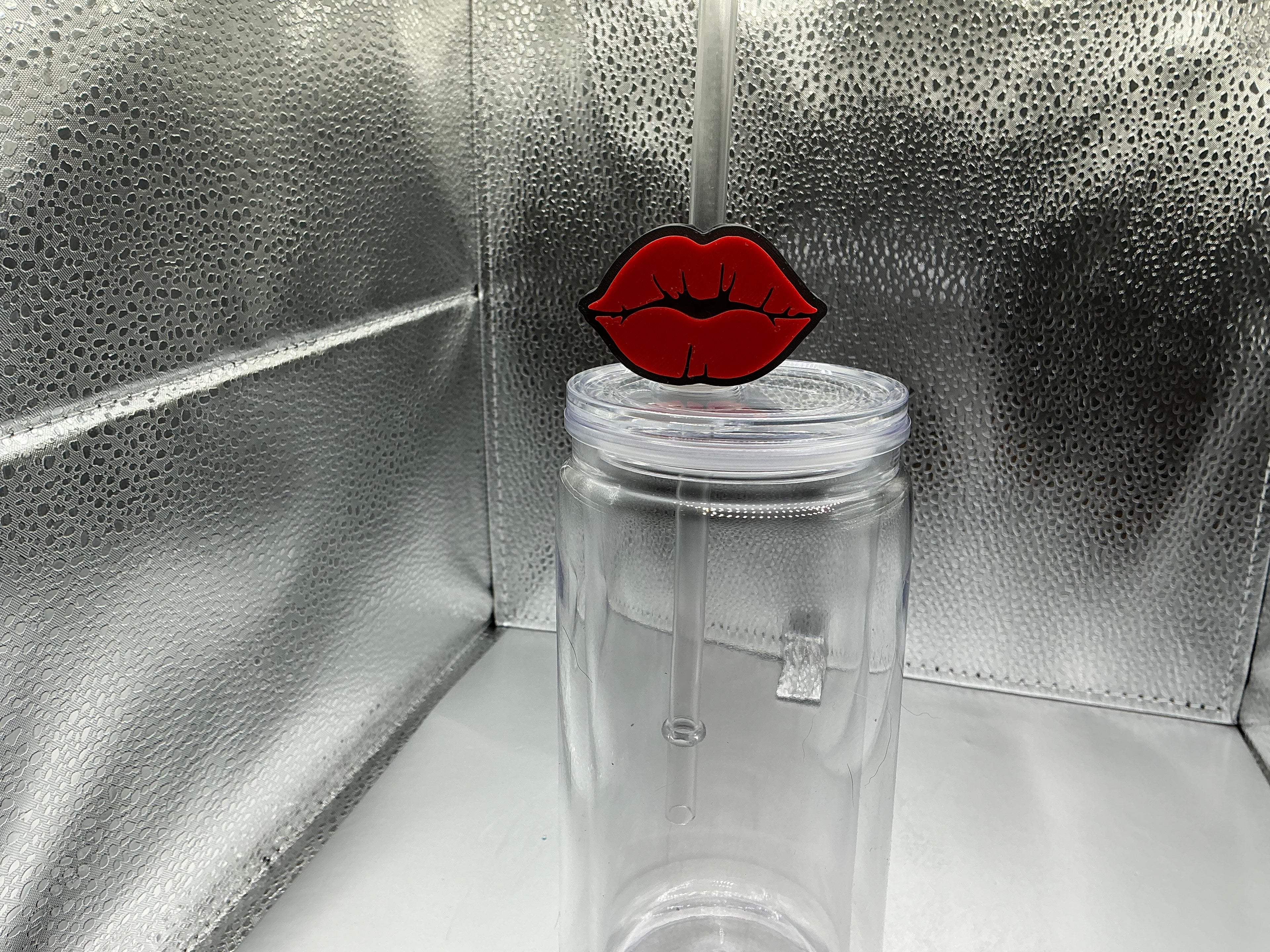 Red lips straw topper