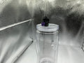 Black skull with purple rose straw topper