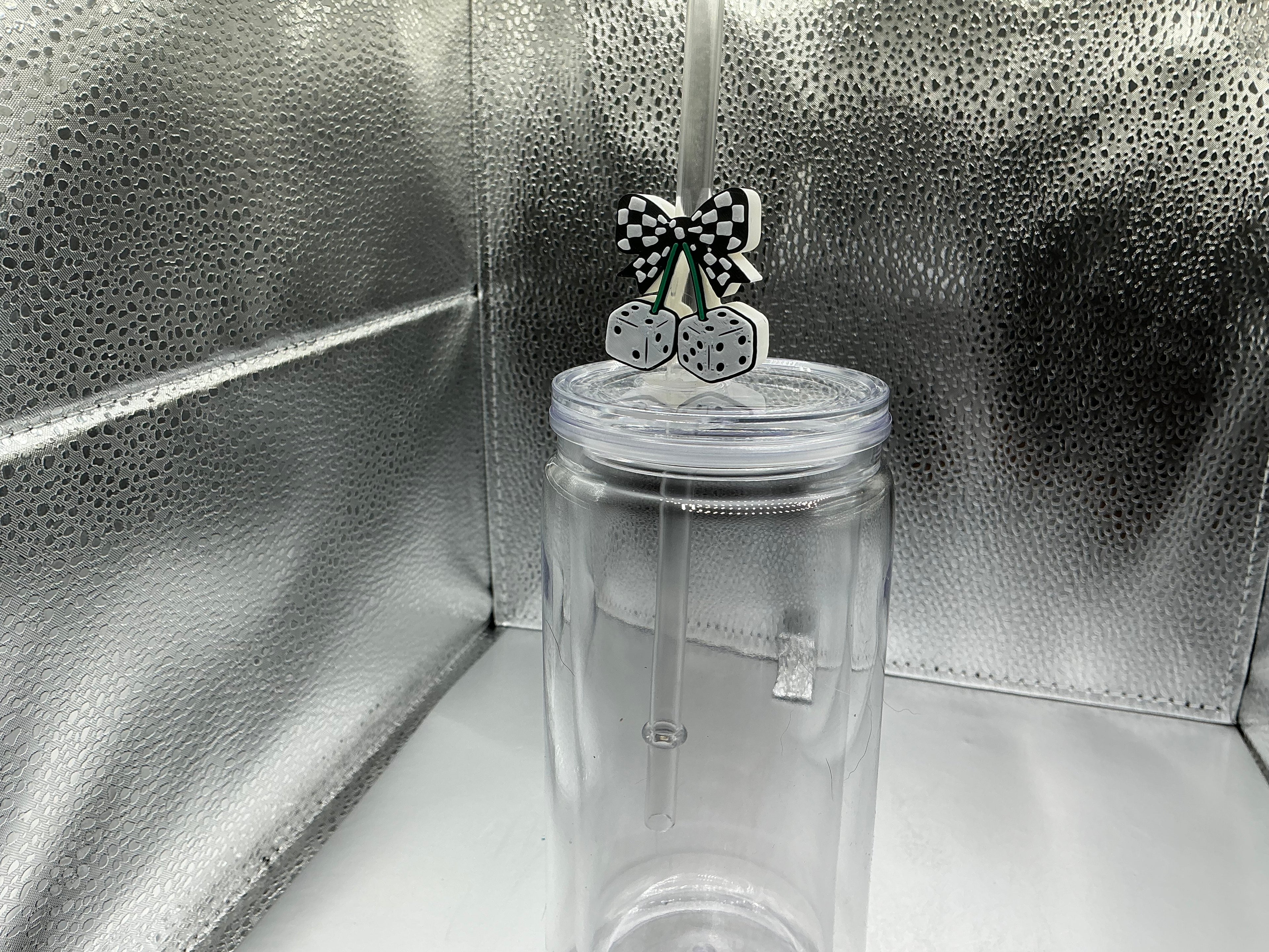 Cherry dice straw topper
