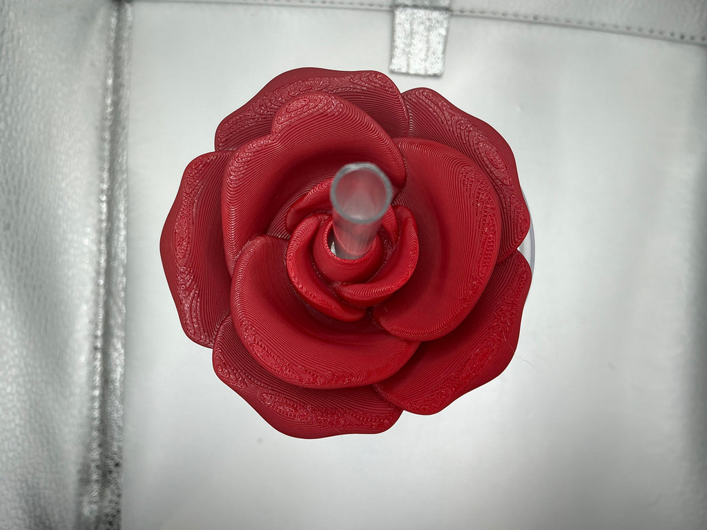 Dark red rose lid topper
