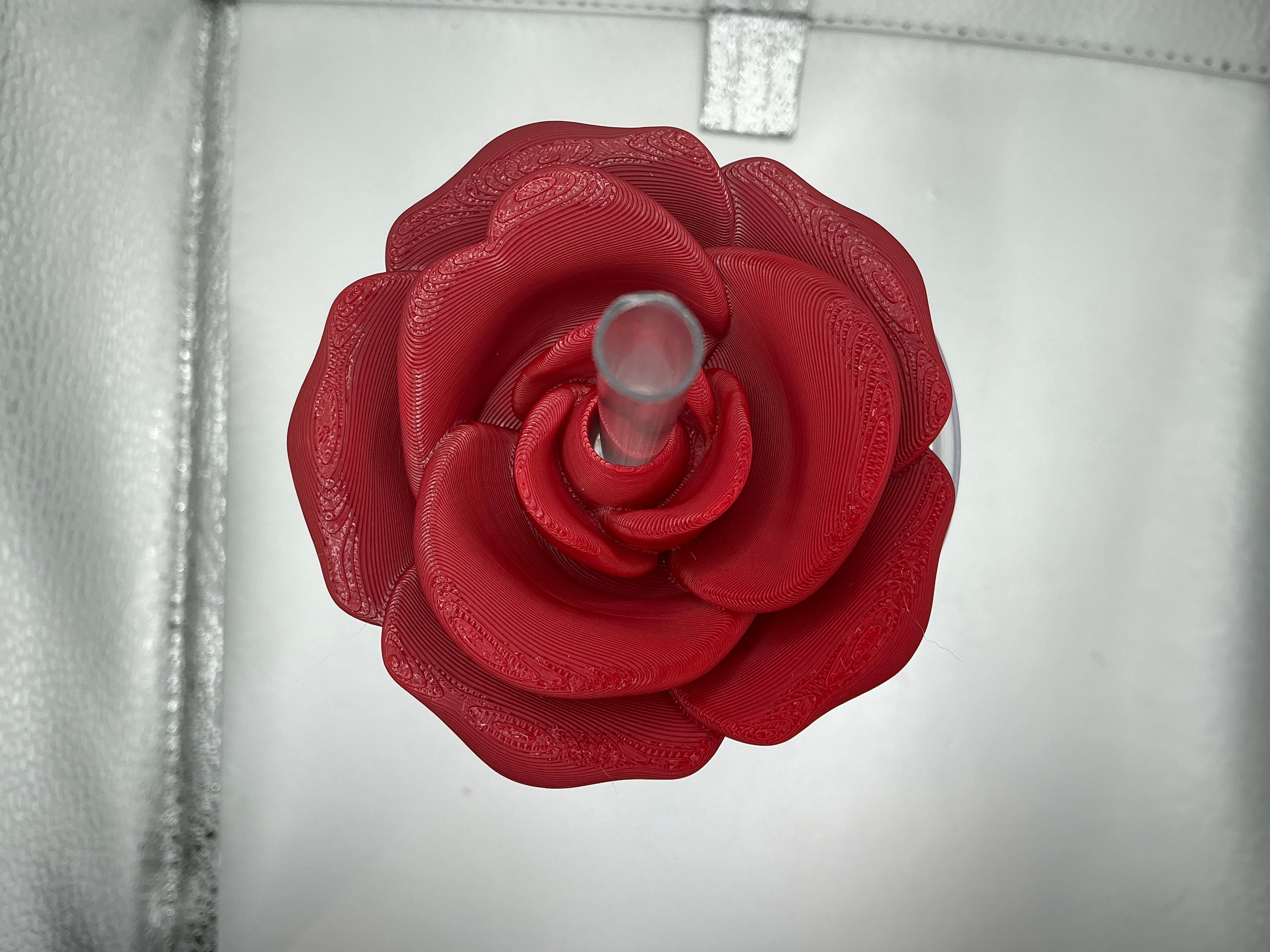 Dark red rose lid topper