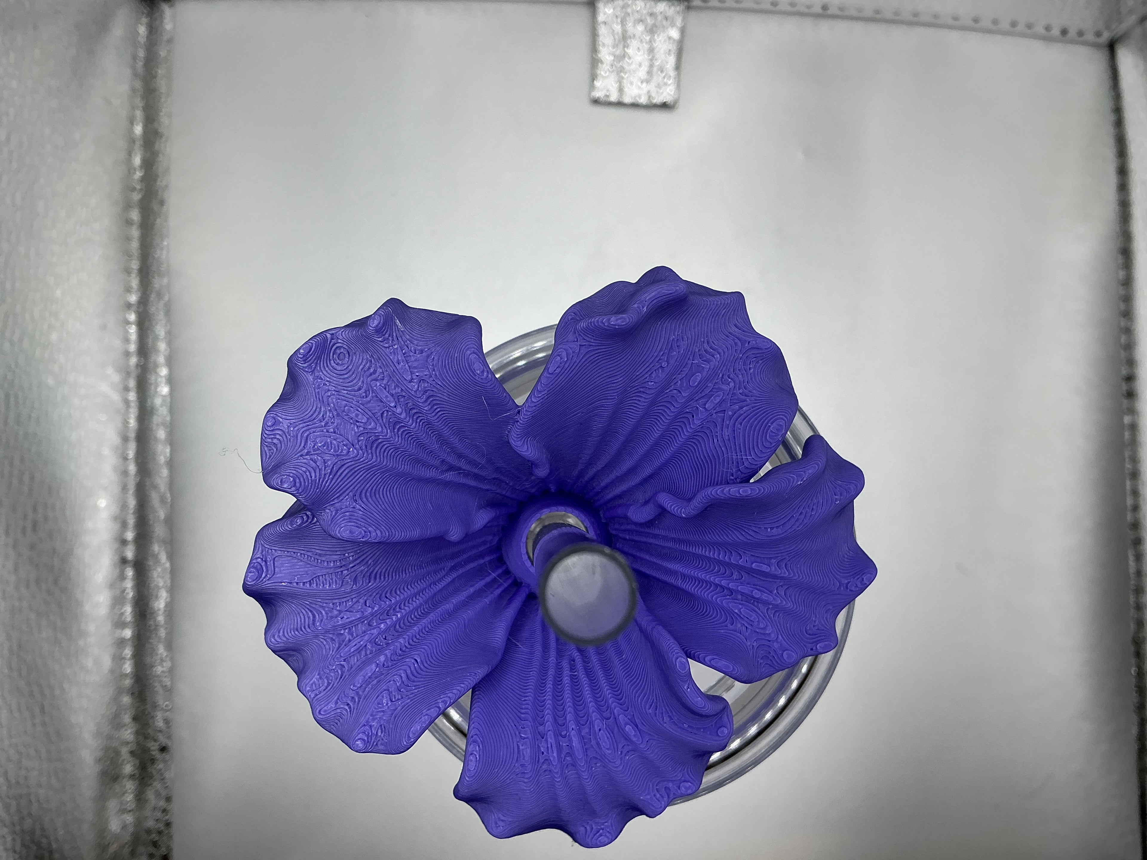 Purple hibiscus lid topper