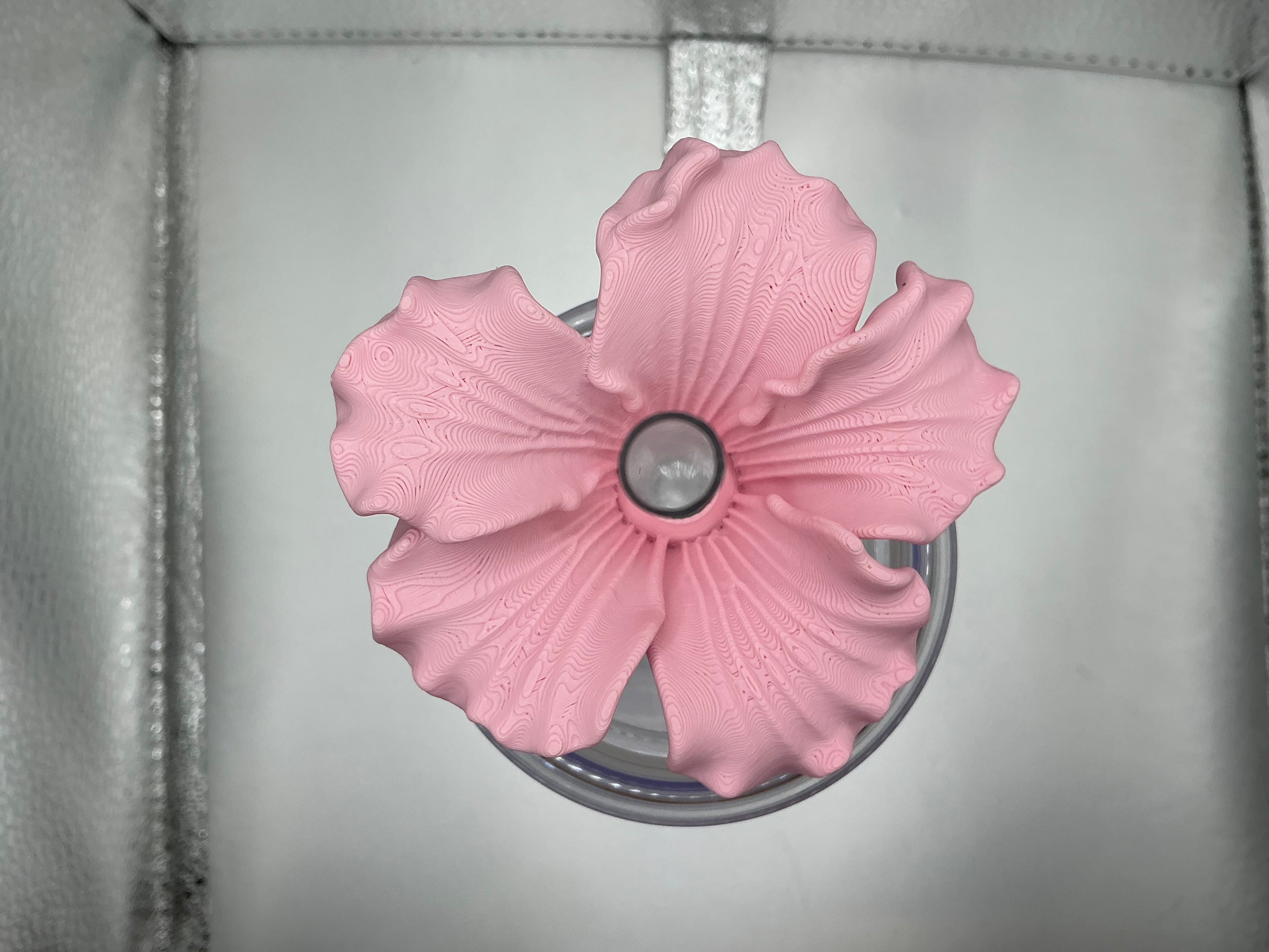 Light pink hibiscus lid topper