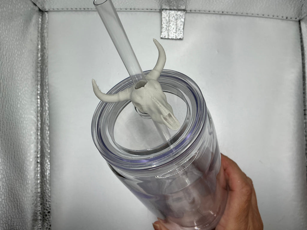 Cow skull lid topper