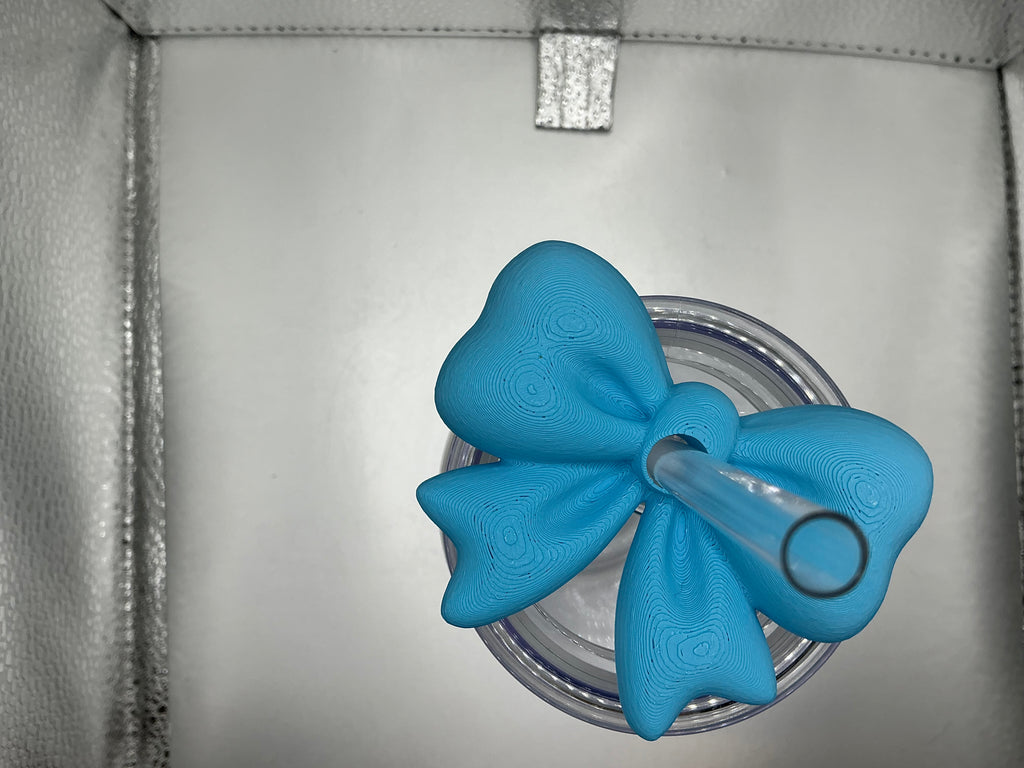 Teal Bow Tumbler topper