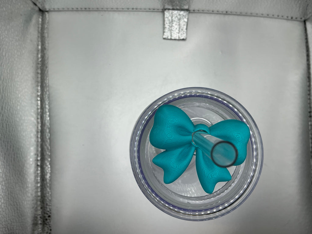 Teal Bow Tumbler topper