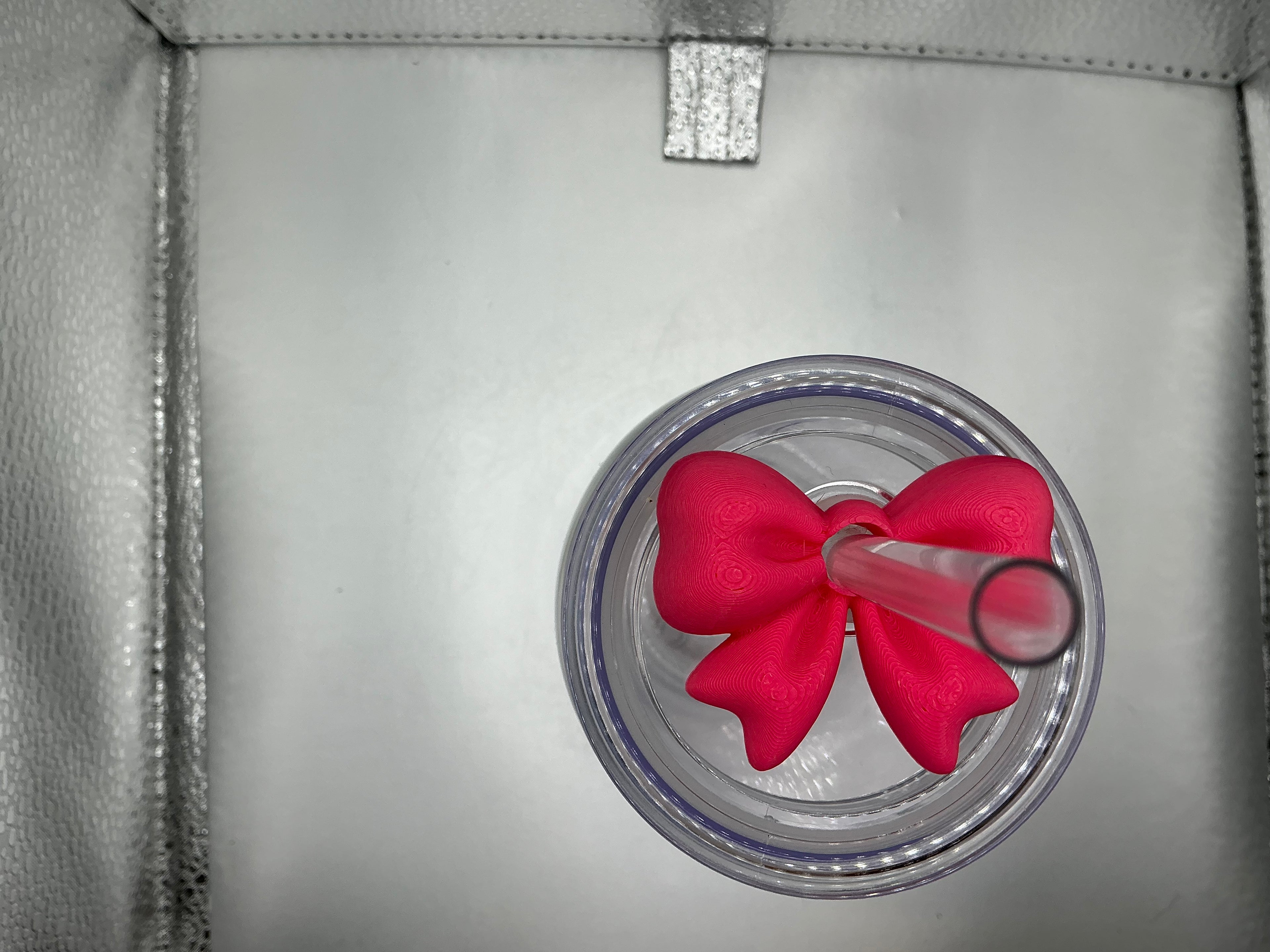Pink bow lid topper