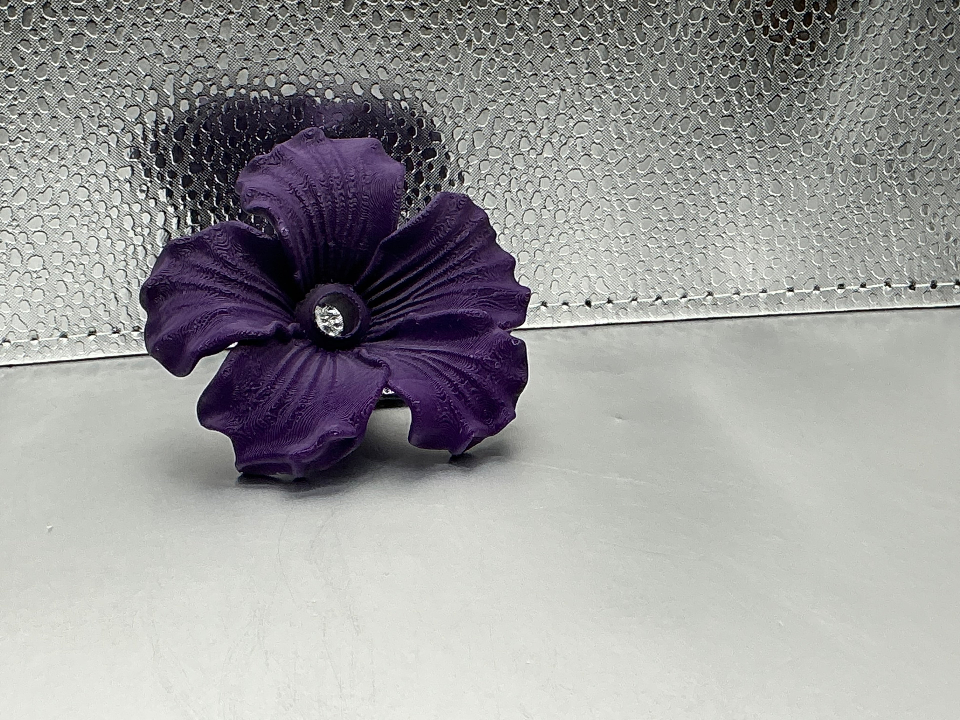 Dark purple hibiscus lid topper