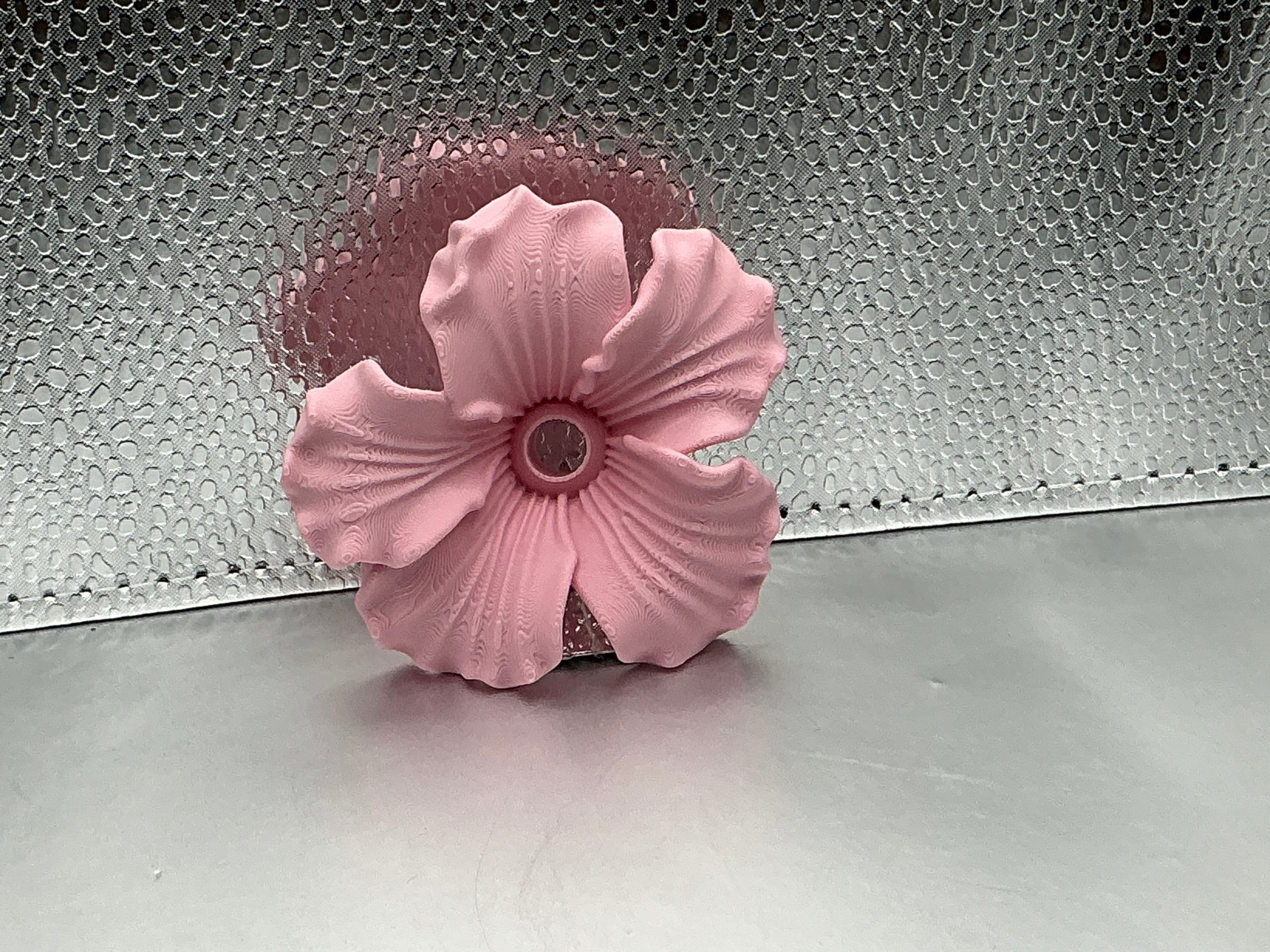 Light pink hibiscus lid topper