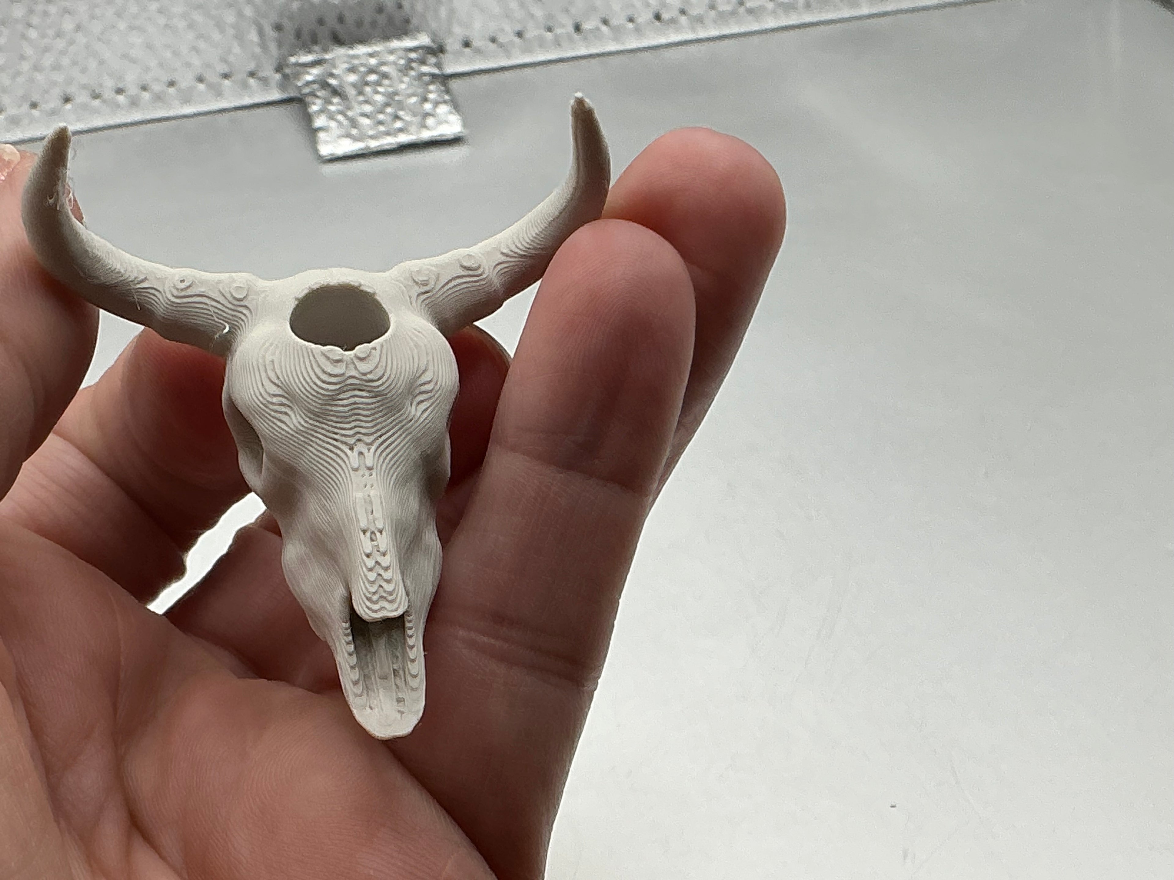 Cow skull lid topper