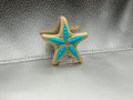 Teal and tan star fish lid topper