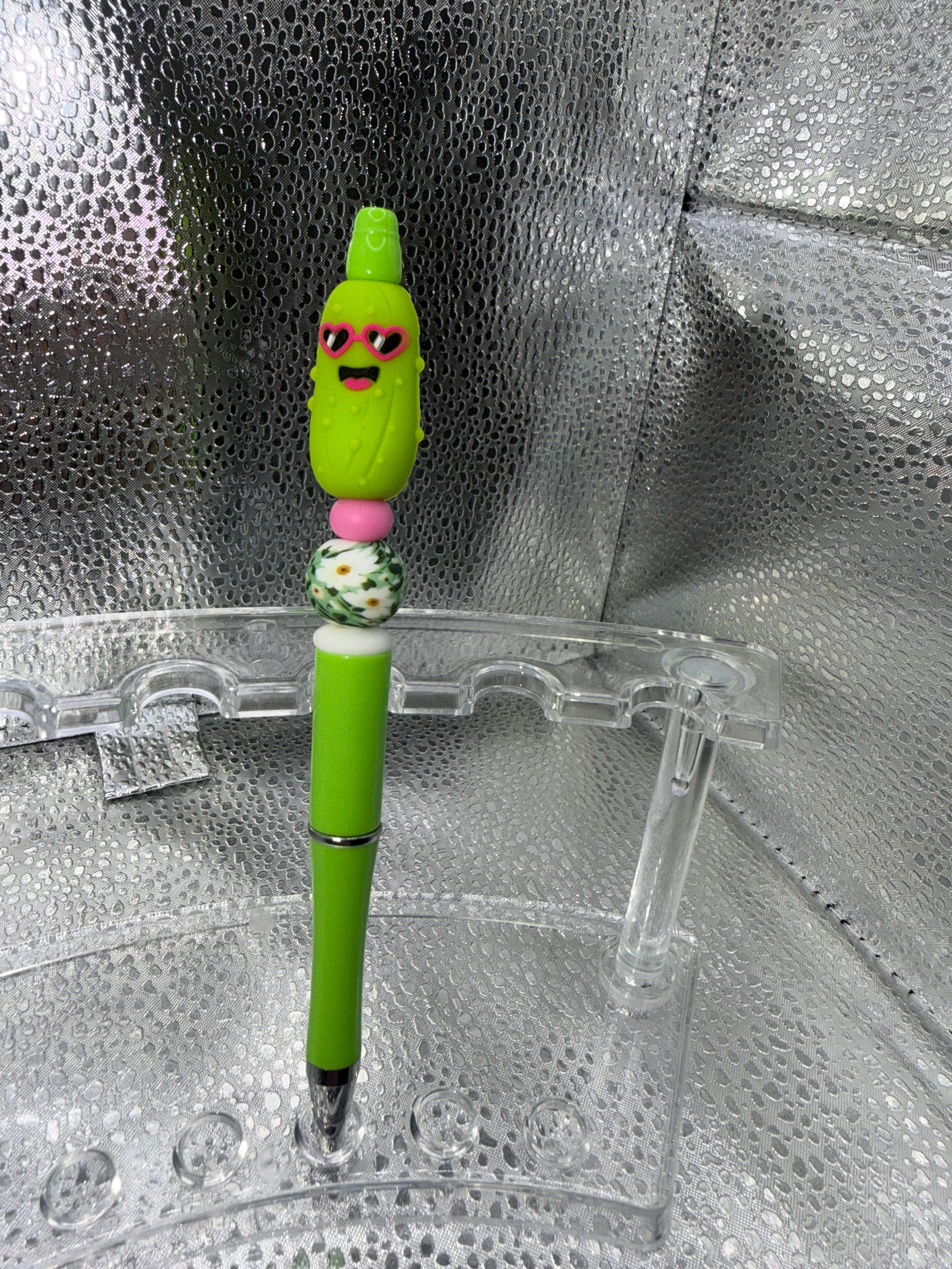 Pickle with heart sunglasses pen (black ink)
