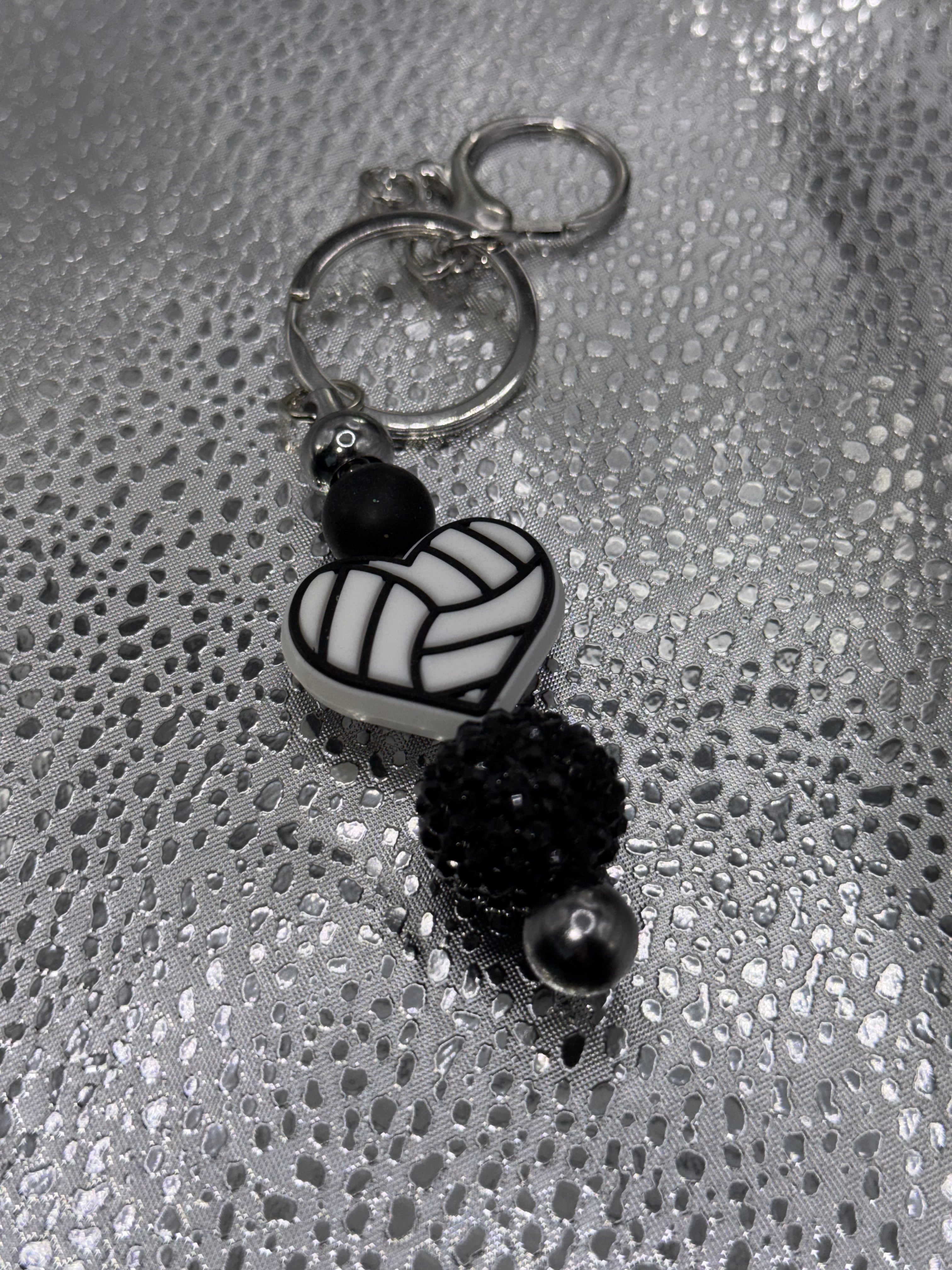 Heart volleyball keychain