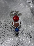 Heart football keychain