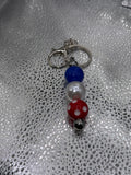 Red, white, and blue keychain