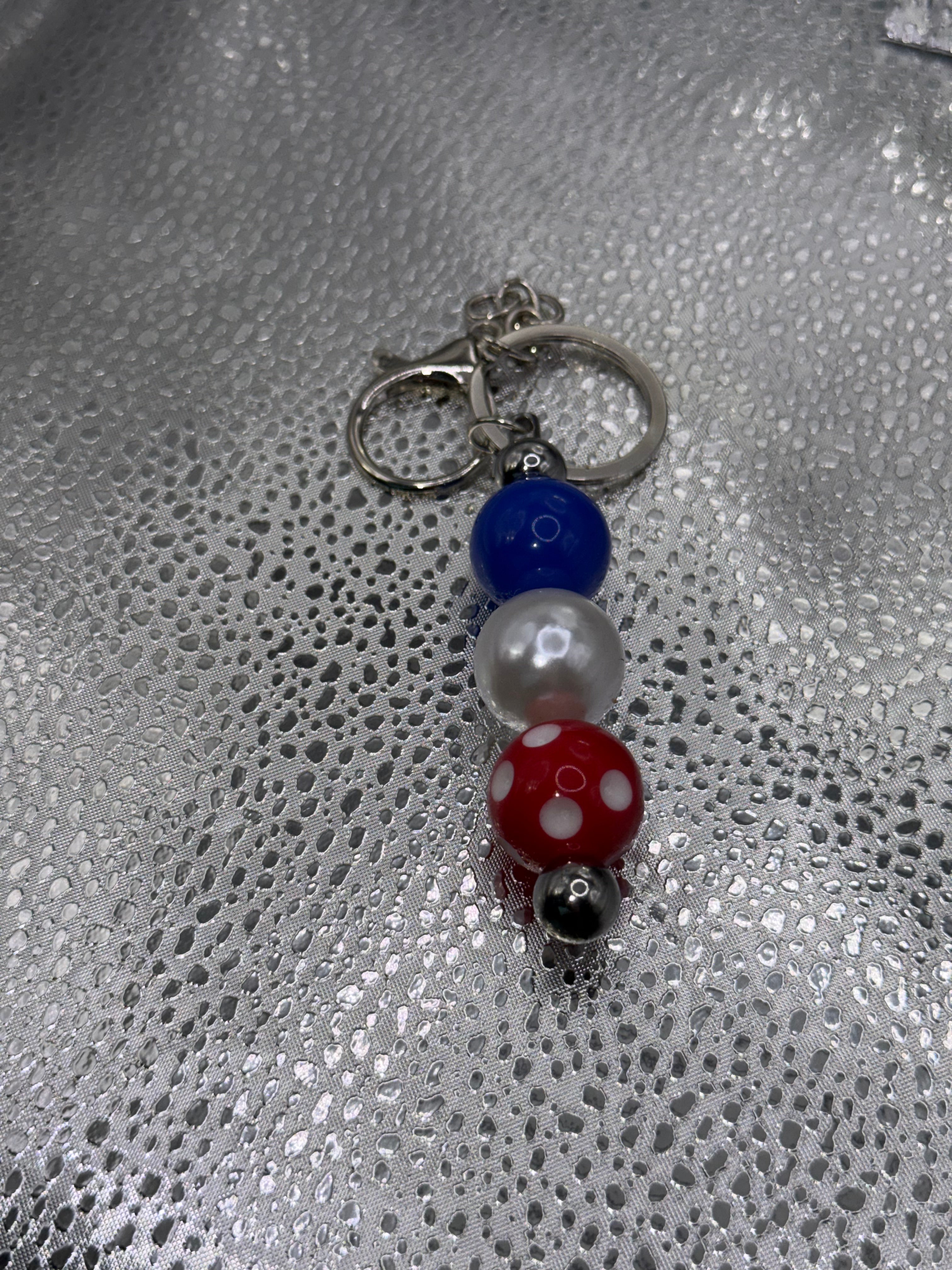 Red, white, and blue keychain